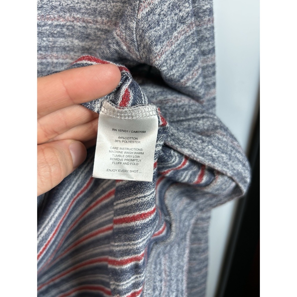 Linksoul Men's Large Reverse Stripe Hoodie Pullover Sweatshirt Gray Red Golf - Picture 5 of 9
